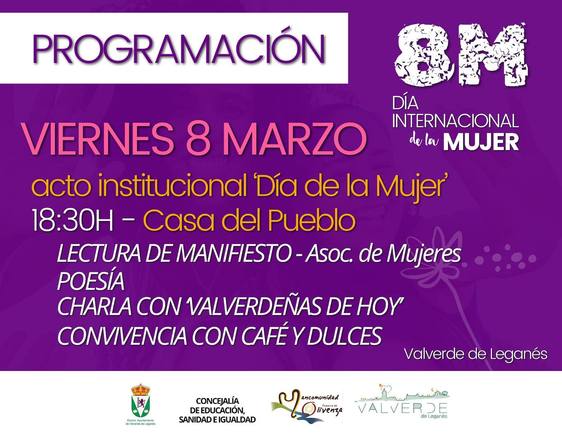 El acto central por el Día Internacional de la Mujer se traslada a la Casa del Pueblo