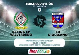 El Racing Valverdeño quiere olvidar la derrota en Castuera a costa del Diocesano