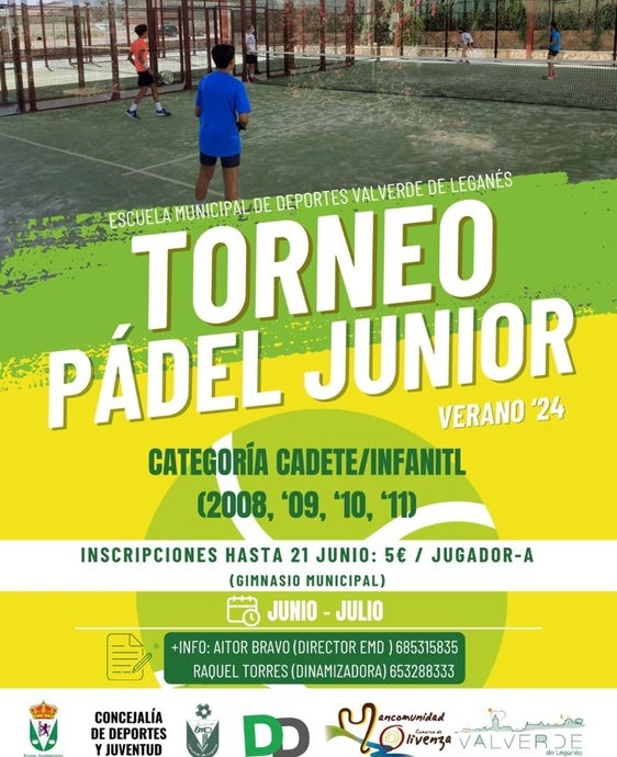 Inscripciones abiertas para el torneo junior de pádel