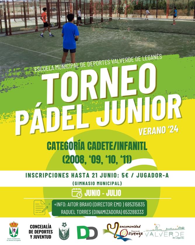 Inscripciones abiertas para el torneo junior de pádel