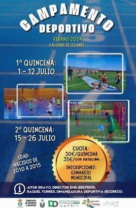 Este lunes comienza el campamento deportivo del verano