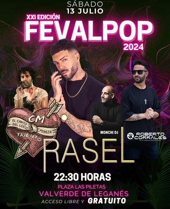 Llega Fevalpop 2024 con Rasel como cabeza de cartel