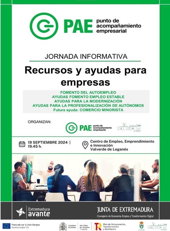 Este jueves, reunión informativa sobre ayudas y recursos para autónomos y emprendedores