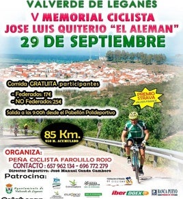 Últimos días para apuntarse al V Memorial Ciclista José Luis Quiterio 'El Alemán'
