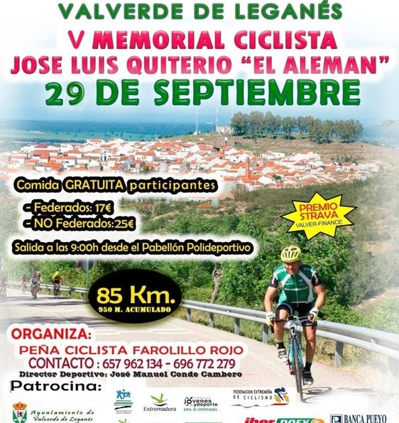Últimos días para apuntarse al V Memorial Ciclista José Luis Quiterio 'El Alemán'