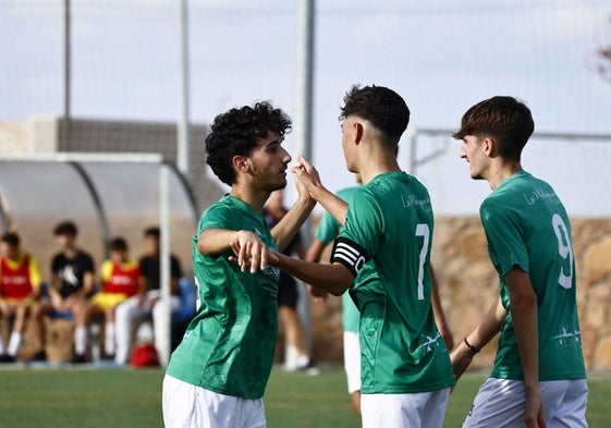 Celebración del gol del empate de los valverdeños