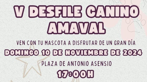 Este domingo Amaval organiza el V Desfile Canino