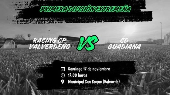El Racing Valverdeño recibe al CD Guadiana