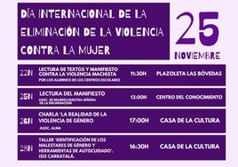 Este viernes comienza la programación para conmemorar el Día mundial de la eliminación de la violencia contra la mujer