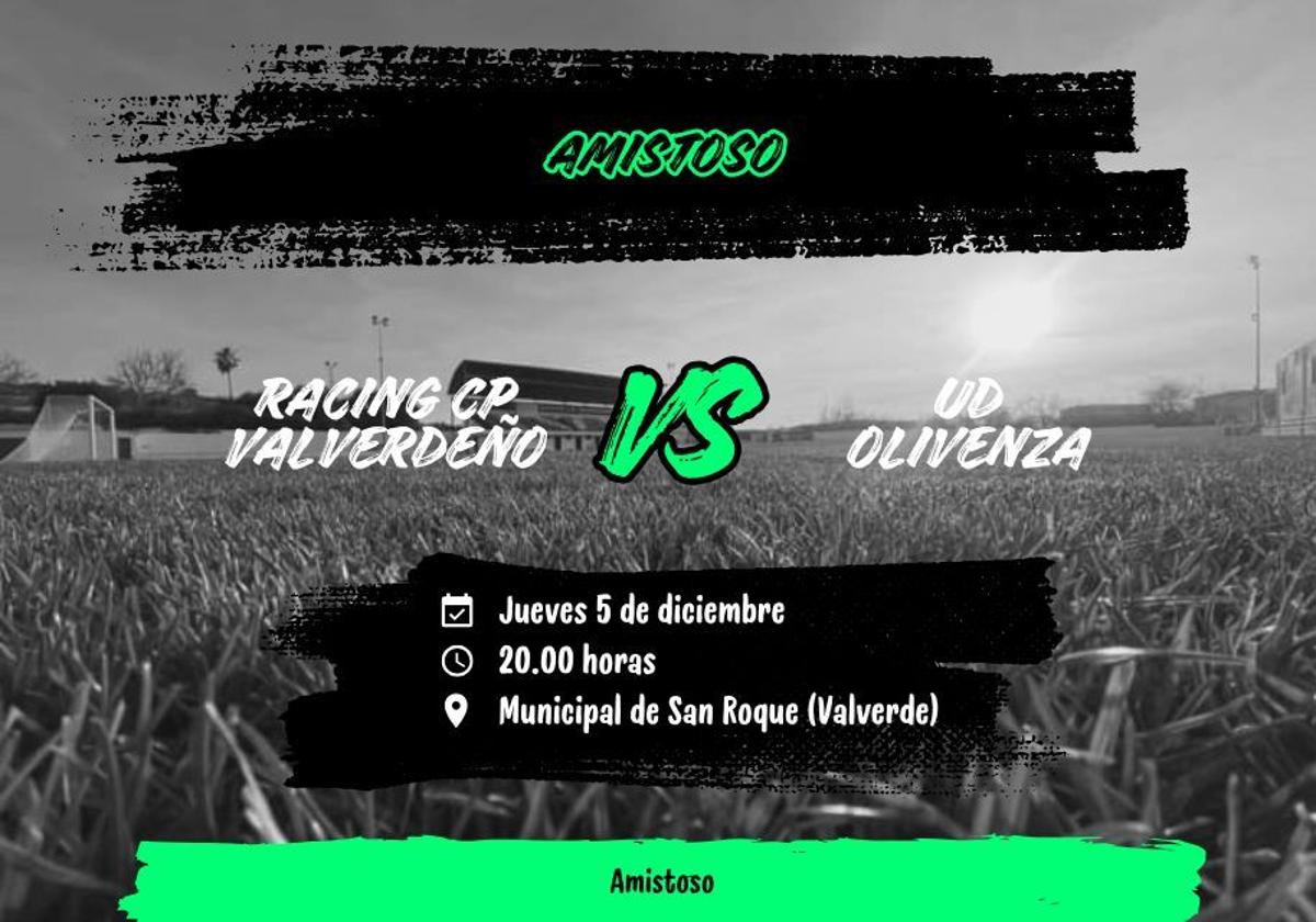 El Racing CP Valverdeño recibe al UD Olivenza esta tarde