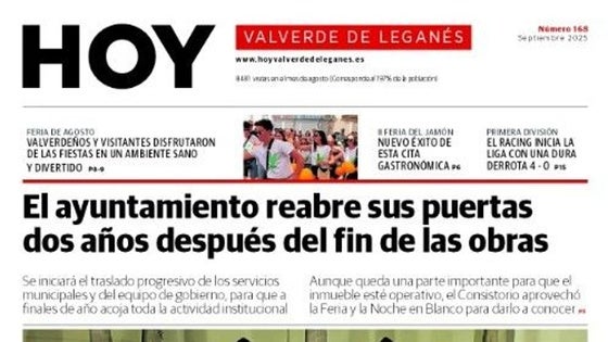 Publicada la edición 168 de HOY Valverde de Leganés