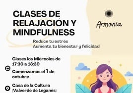 El 1 de octubre comenzarán las clases de relajación y mindfulness