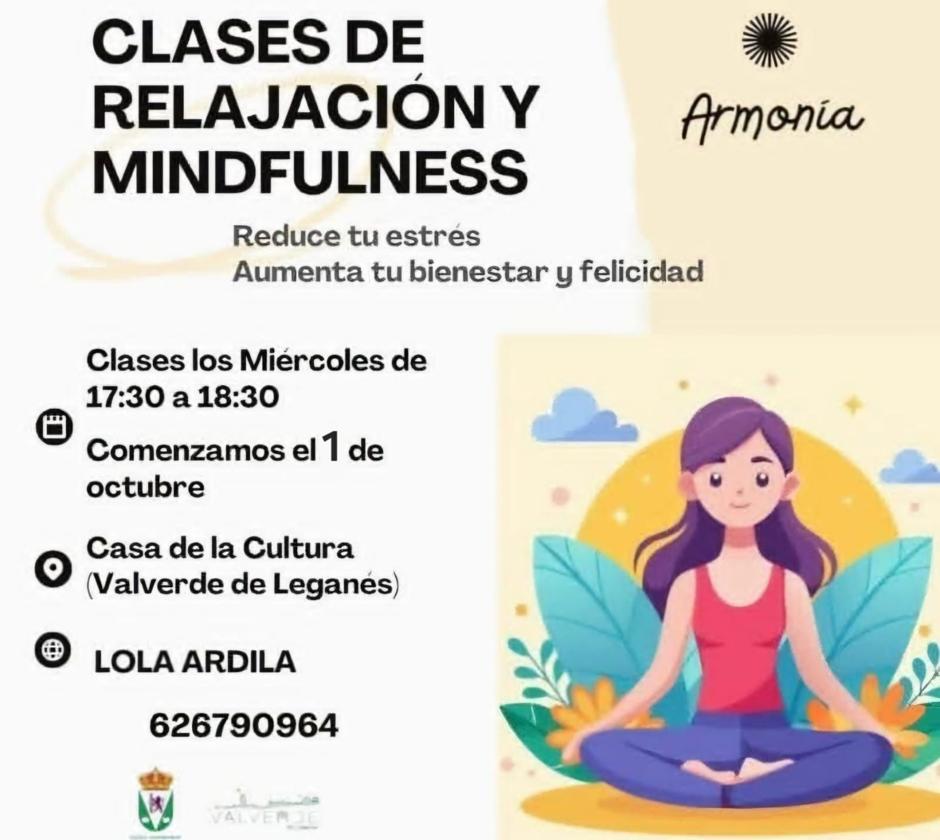 El 1 de octubre comenzarán las clases de relajación y mindfulness