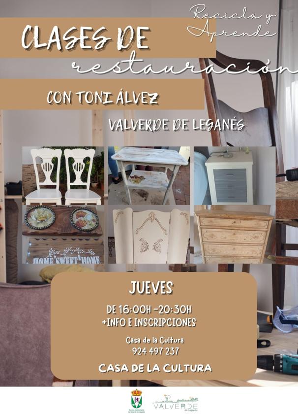 Las clases de restauración de muebles serán los jueves