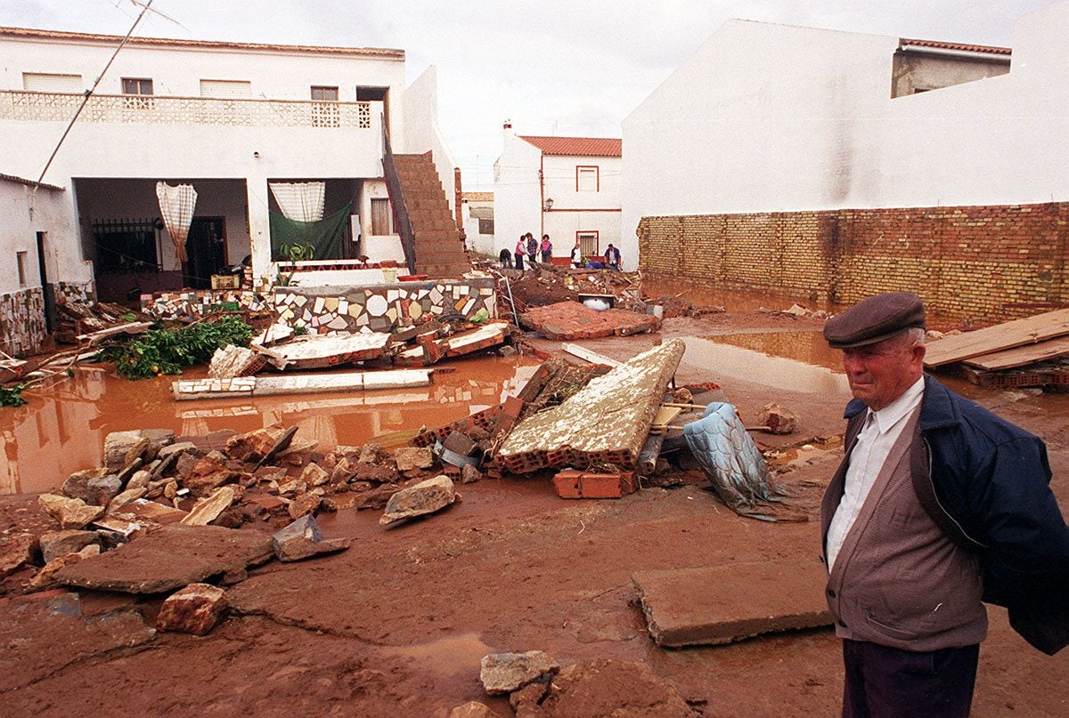 Una casa derruida por la riada en Valverde