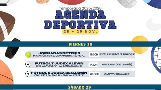 Agenda deportiva del fin de semana en Valverde de Leganés