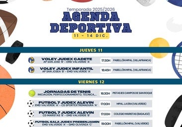Agenda deportiva del fin de semana en Valverde de Leganés