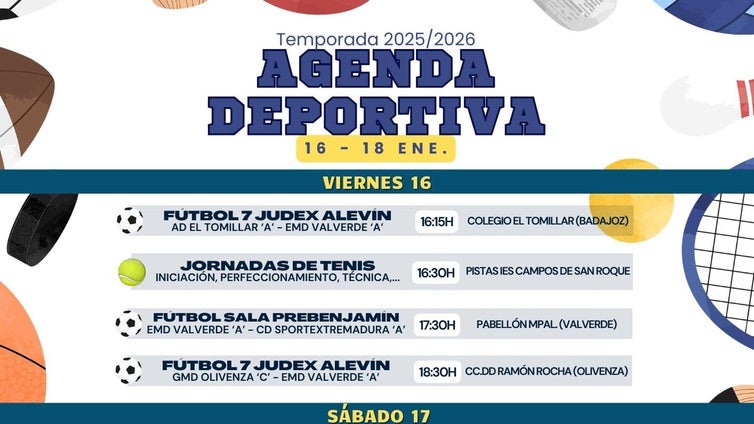 Agenda deportiva del fin de semana en Valverde de Leganés
