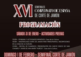 Publicado la programación para la semifinal del Campeonato de España de Corte de Jamón
