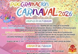 Publicado el programa de actividades para el Carnaval 2026