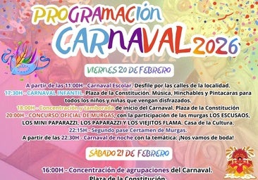 Publicado el programa de actividades para el Carnaval 2026