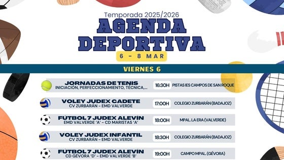 Agenda deportiva del fin de semana