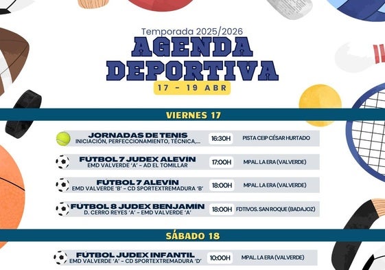 Agenda deportiva del fin de semana