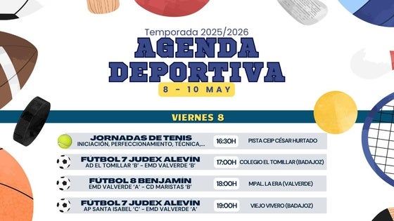 Agenda deportiva del fin de semana