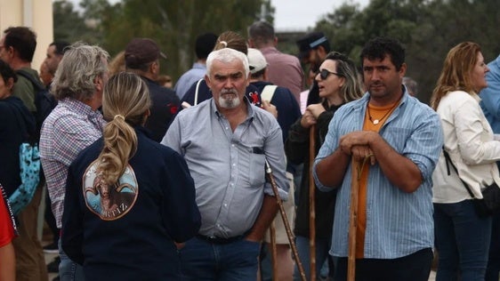 Parco Morgado, en el centro de la imagen, antes de iniciar el recorrido trashumante en Valverde en el año 2022