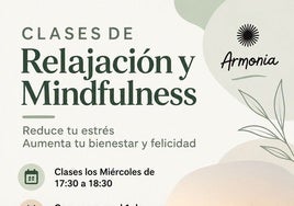 Este jueves comienzan las clases de relajación y mindfulness