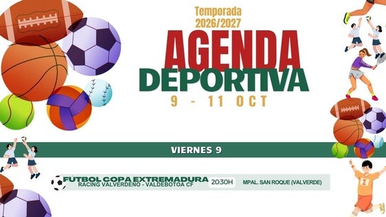 Agenda deportiva del fin de semana