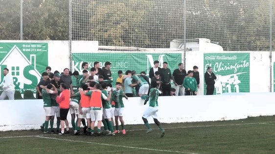 Celebración del segundo gol de los valverdeños