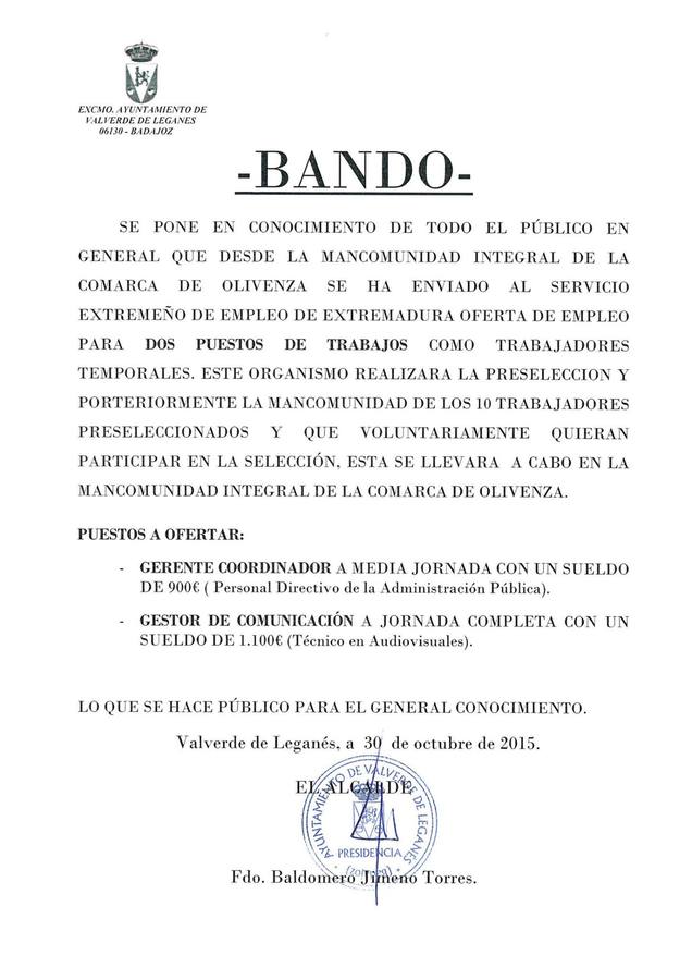 Bando publicado