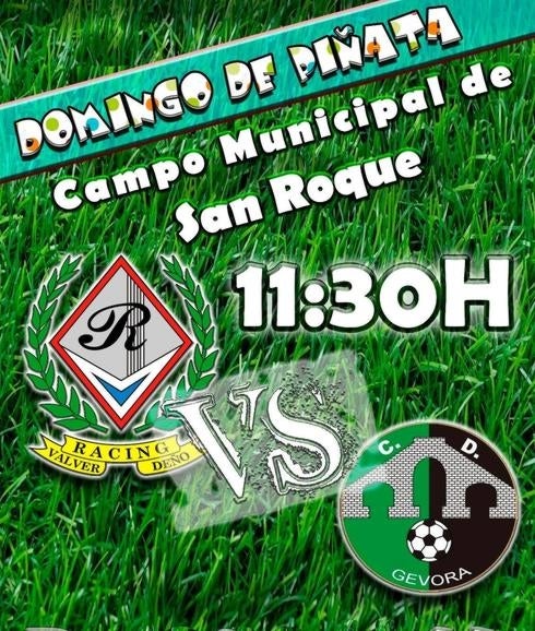 Cartel del encuentro entre el Racing Valverdeño y el Gévora
