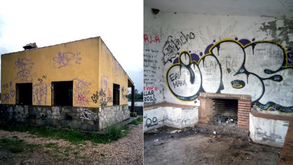 Estado exterior e interior que presenta actualmente el refugio