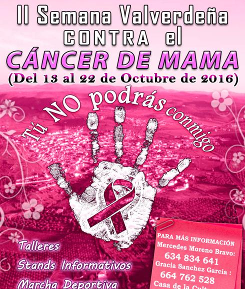 Del 13 al 22 de octubre, II Semana Valverdeña contra el Cáncer de Mama