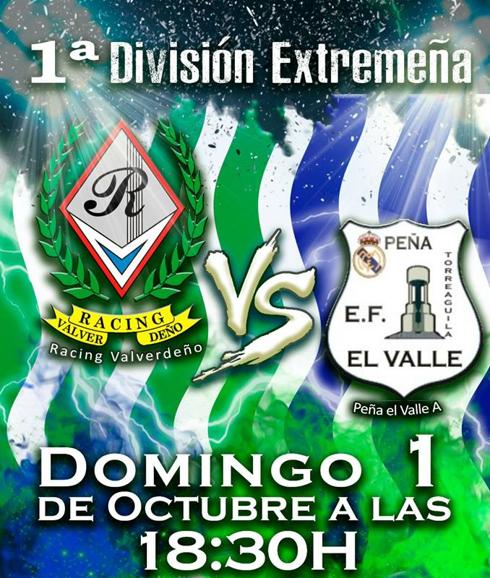 Este domingo, Racing Valverdeño – EF Peña El Valle