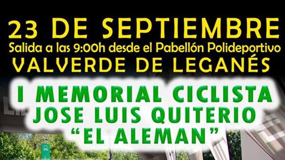 Publicado el cartel del I Memorial Ciclista José Luis Quiterio ‘El Alemán’