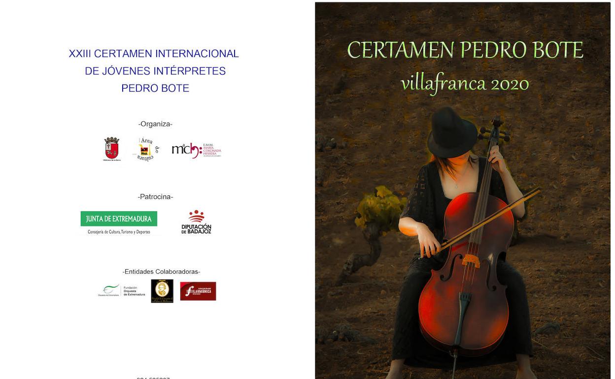El plazo de inscripción del XXIII Certamen Internacional «Pedro Bote» se amplía hasta el 25 de octubre