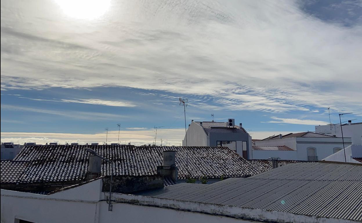 Tejados helados en Villafranca de los Barros 