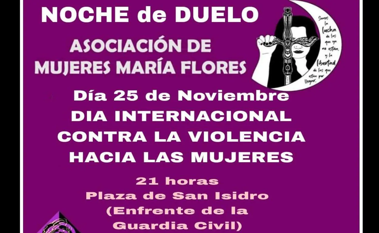 La asociación de mujeres 'María Flores' organiza una noche de duelo en apoyo a las víctimas de las violencias machistas