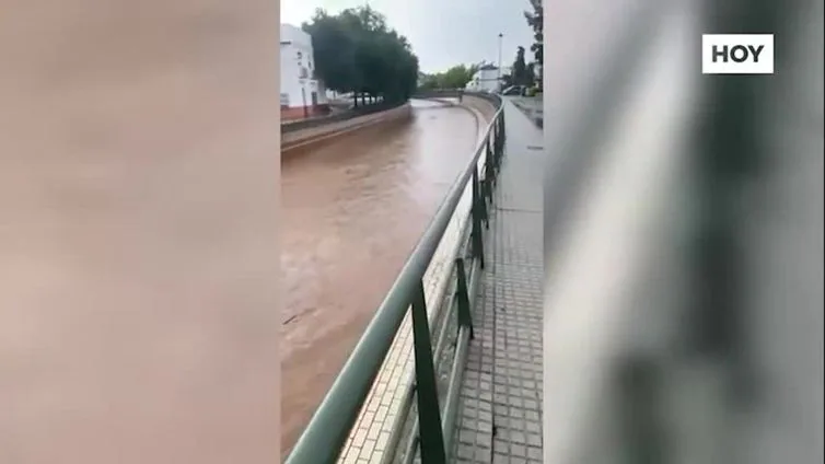 Fuertes lluvias en Villafranca de los Barros