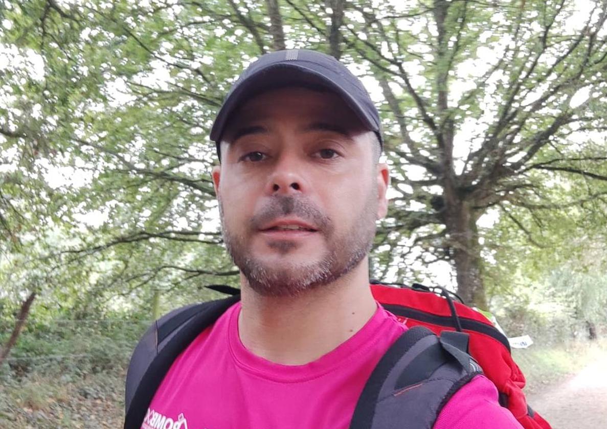 Antonio Ramírez en su primera etapa el Camino de Santiago.