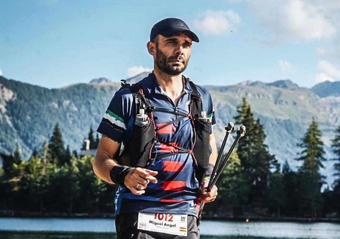 Miguel Ángel Espino Prieto mientras realizaba la Ultra Trail del Mont Blanc.