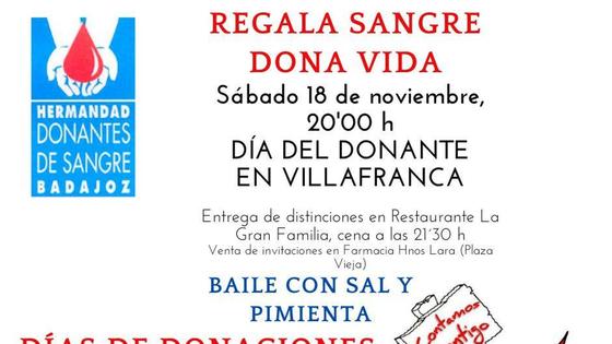 Nueva campaña de donaciones de sangre en el centro de salud los días 22, 23, 24 y 25 de noviembre