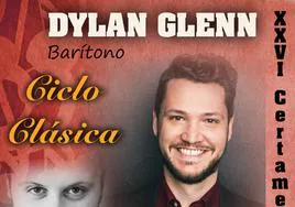 Recital del barítono Dylan Glenn el 6 de abril en la Casa de Cultura