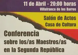 El PSOE de Villafranca organiza una conferencia sobre el papel de los maestros/as de la II República