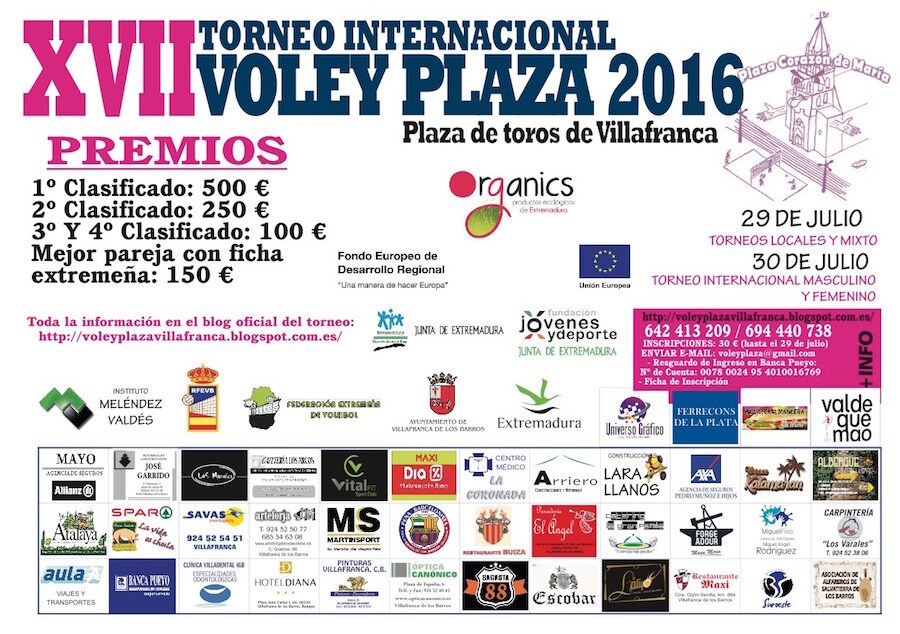 El 29 y 30 de julio se disputa el XVII Torneo Internacional Voley Plaza 2016
