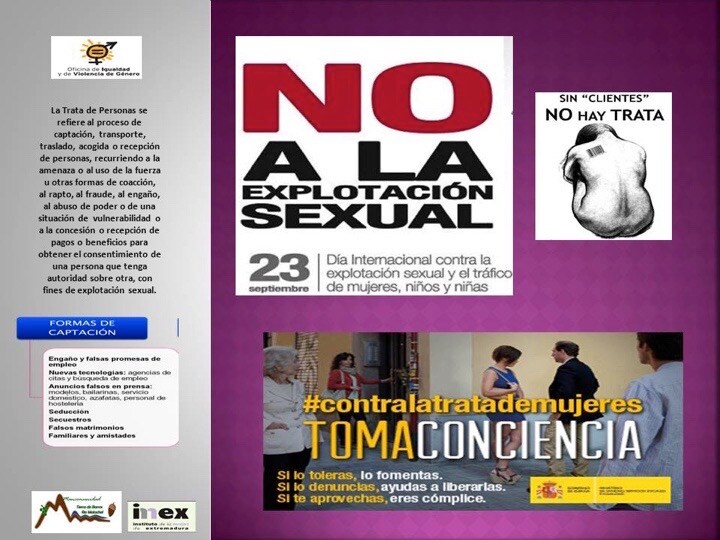 Cartel donde se denuncia la explotación sexual en el Día Internacional