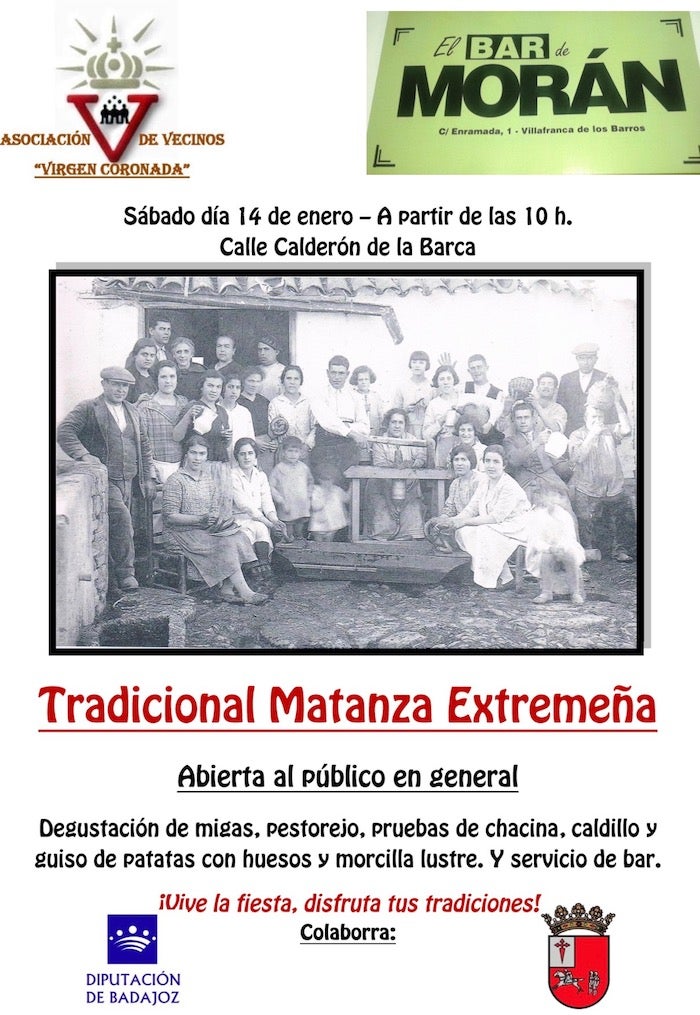 La Asociación de Vecinos 'Virgen Coronada' celebra su tradicional matanza extremeña